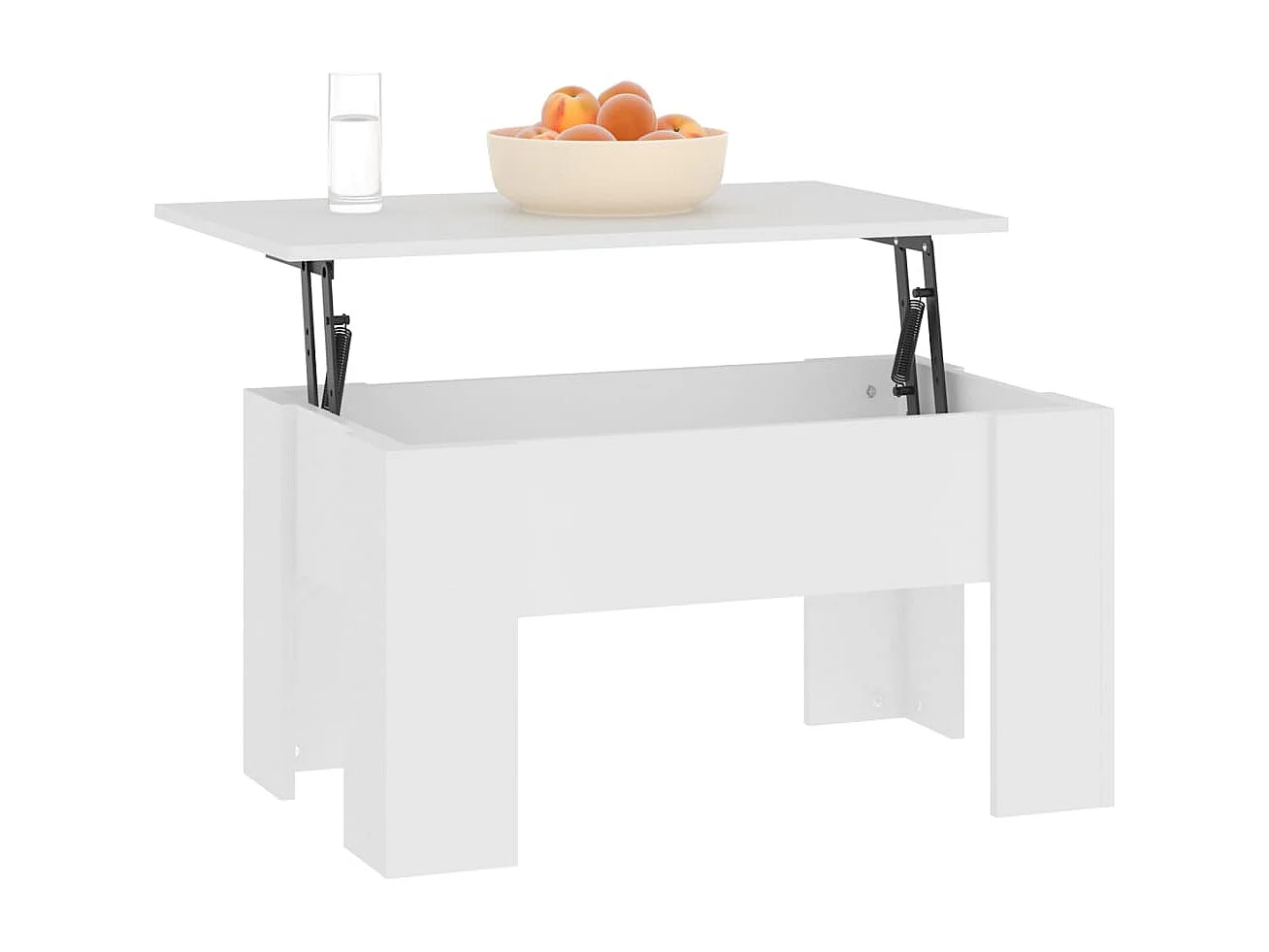 Mesa de centro madera contrachapada blanco 79x49x41 cm