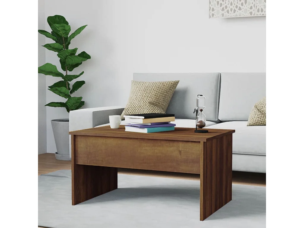 Table basse Chêne marron 80x50,5x41,5 cm Bois d'ingénierie