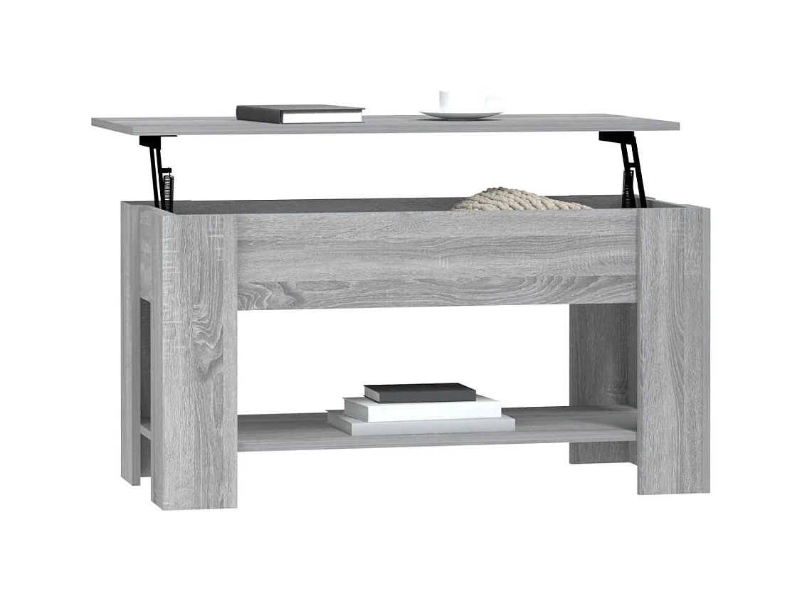 Mesa de centro madera contrachapada gris Sonoma 101x49x52 cm