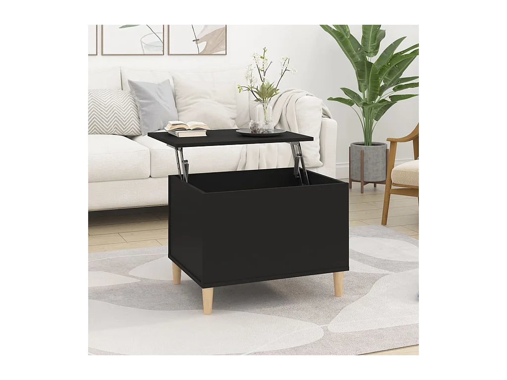 Table basse Noir 60x44,5x45 cm Bois d'ingénierie