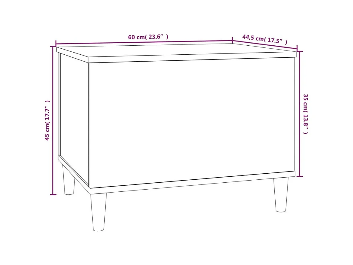 Table basse Noir 60x44,5x45 cm Bois d'ingénierie
