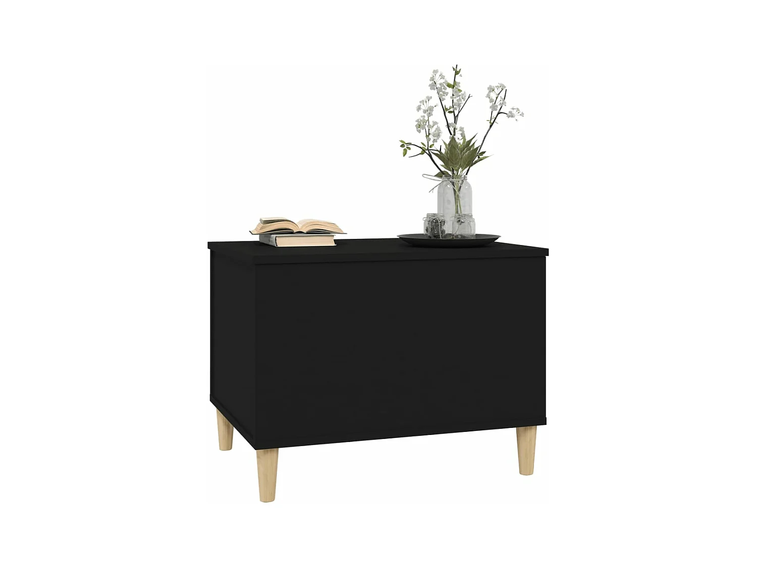 Table basse Noir 60x44,5x45 cm Bois d'ingénierie