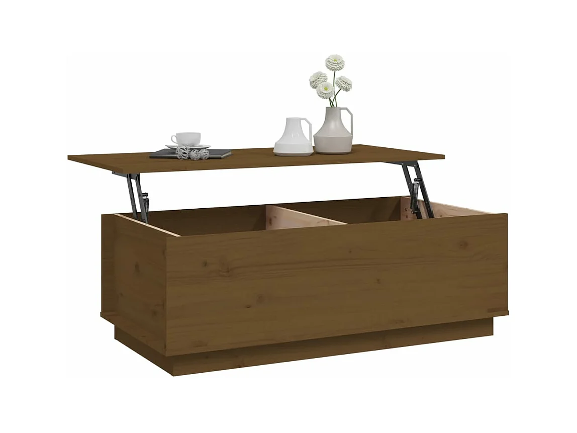 Mesa de centro 100x50x35 cm pinho maciço castanho mel