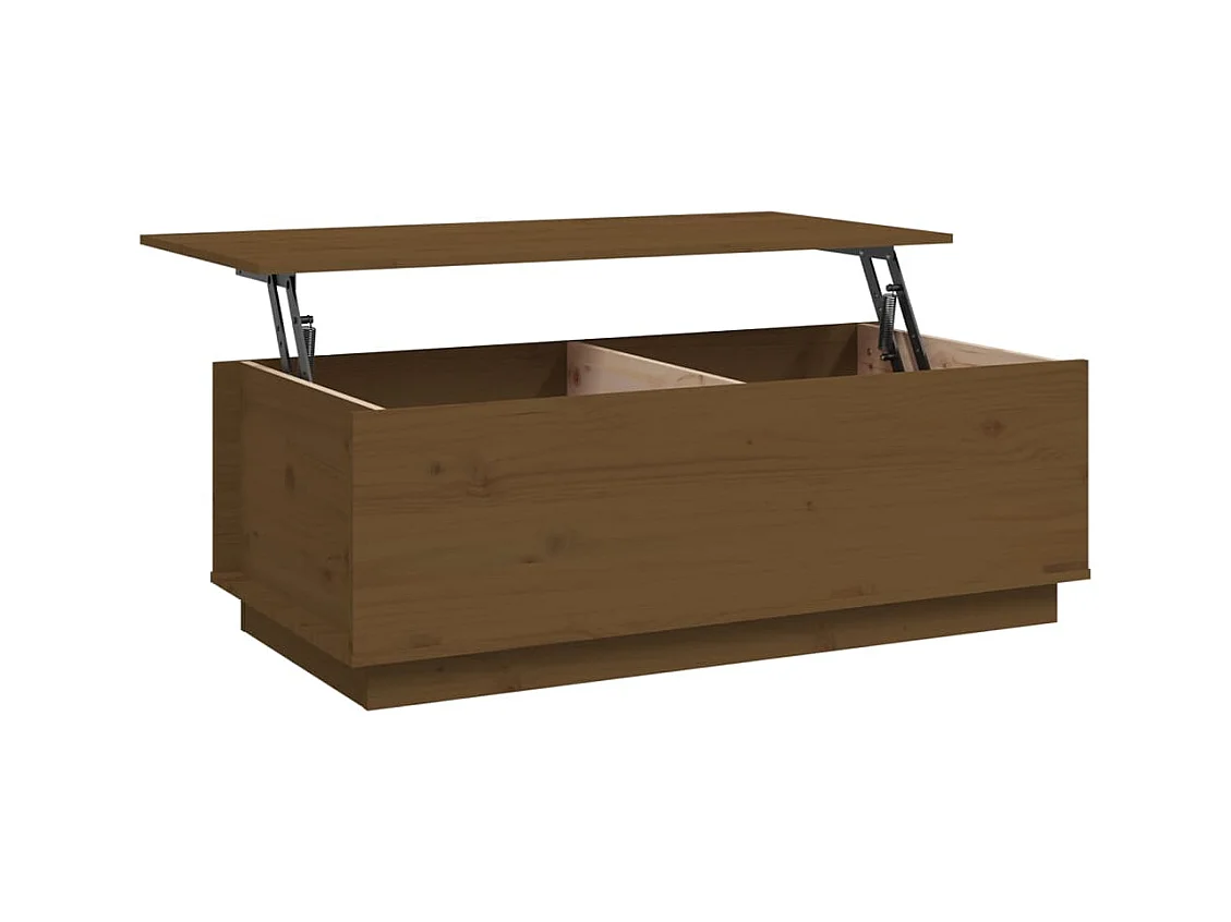 Mesa de centro 100x50x35 cm pinho maciço castanho mel