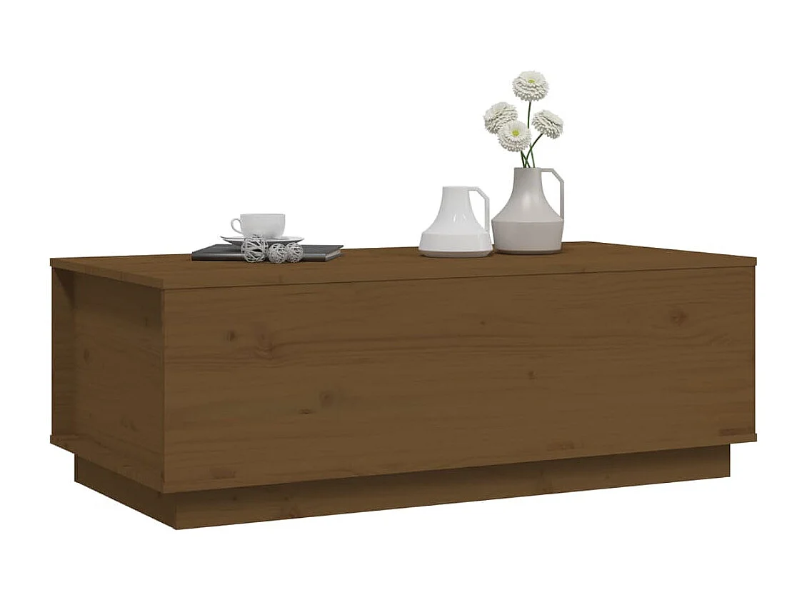 Table basse Marron miel 100x50x35 cm Bois massif de pin