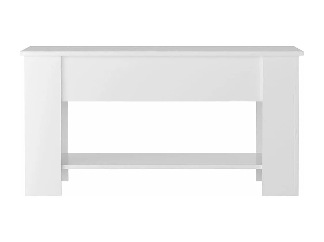 Mesa de centro madera contrachapada blanco brillo 101x49x52 cm