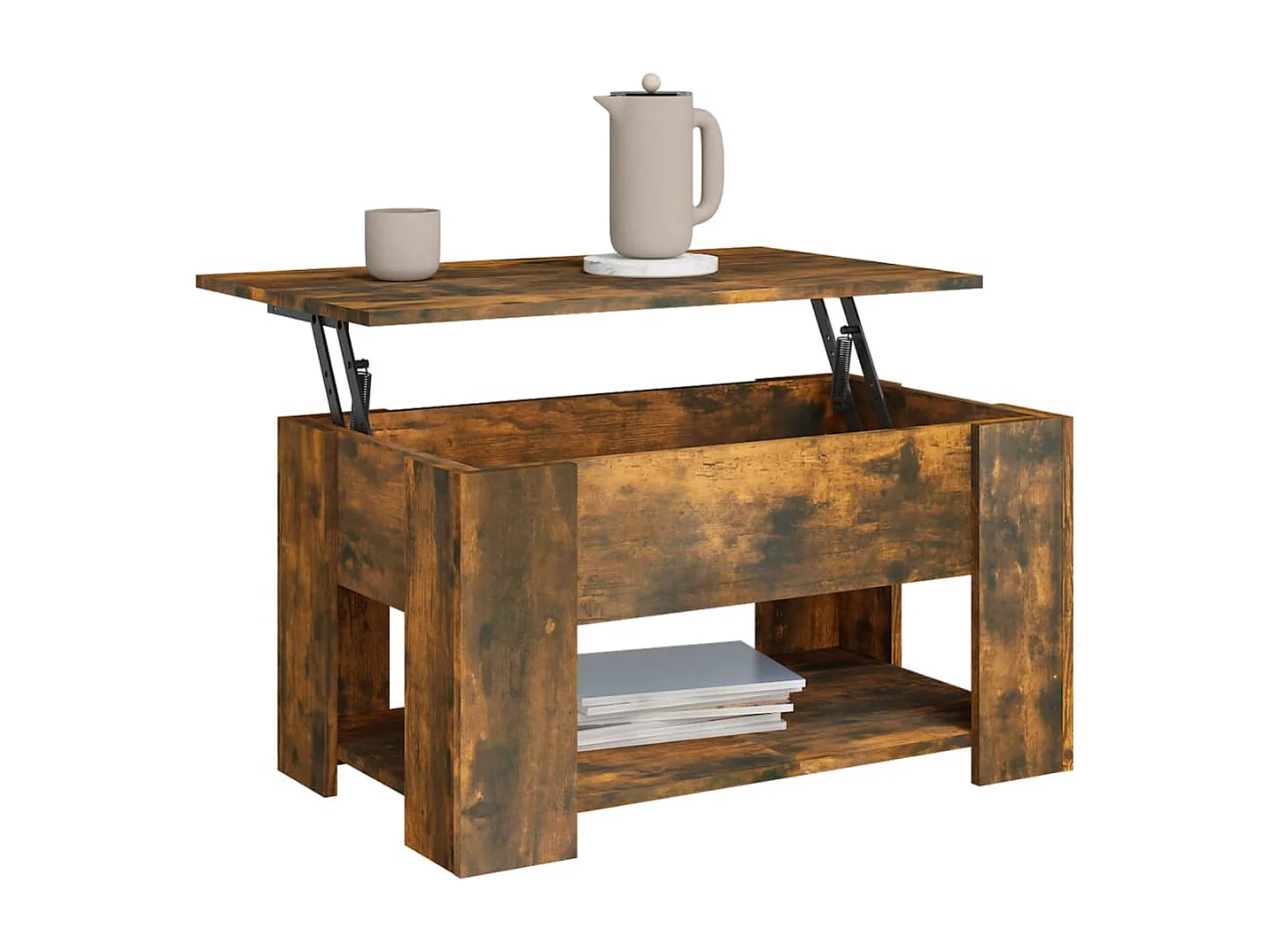 Table basse Chêne fumé 79x49x41 cm Bois d'ingénierie