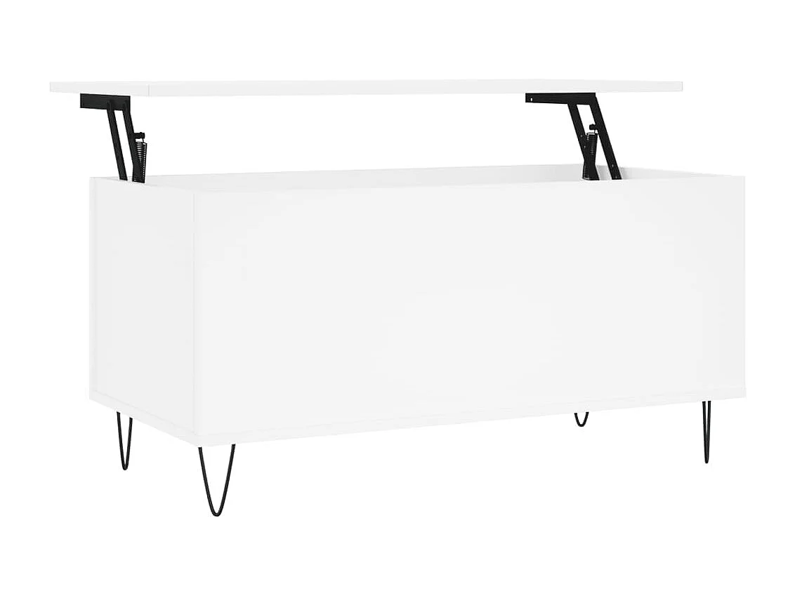 Table basse Blanc 90x44,5x45 cm Bois d'ingénierie