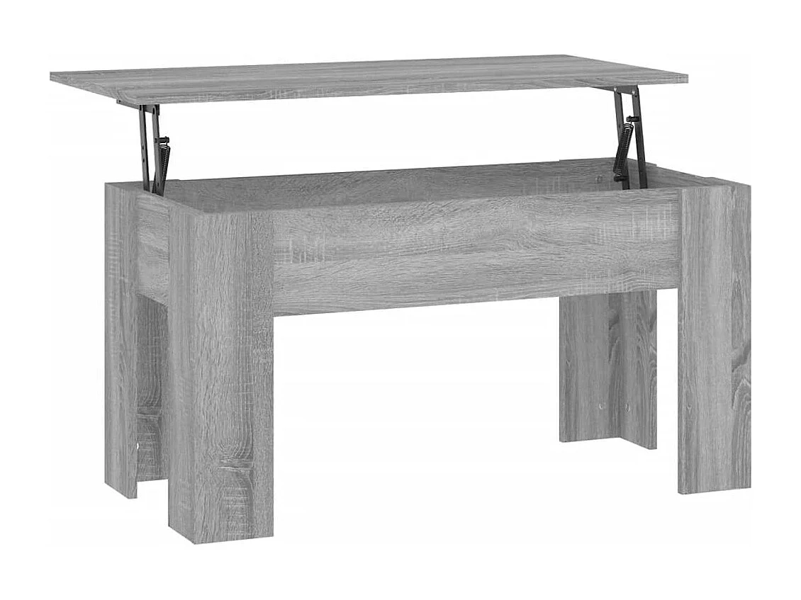 Mesa de centro madera contrachapada gris Sonoma 101x49x52 cm