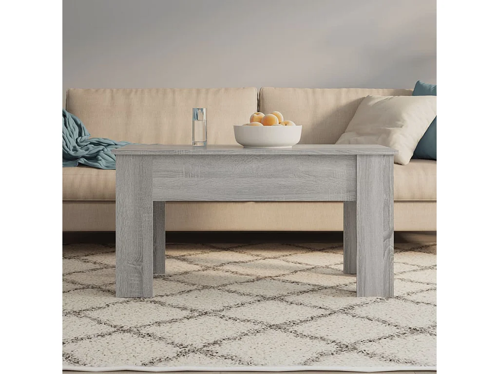 Mesa de centro madera contrachapada gris Sonoma 101x49x52 cm