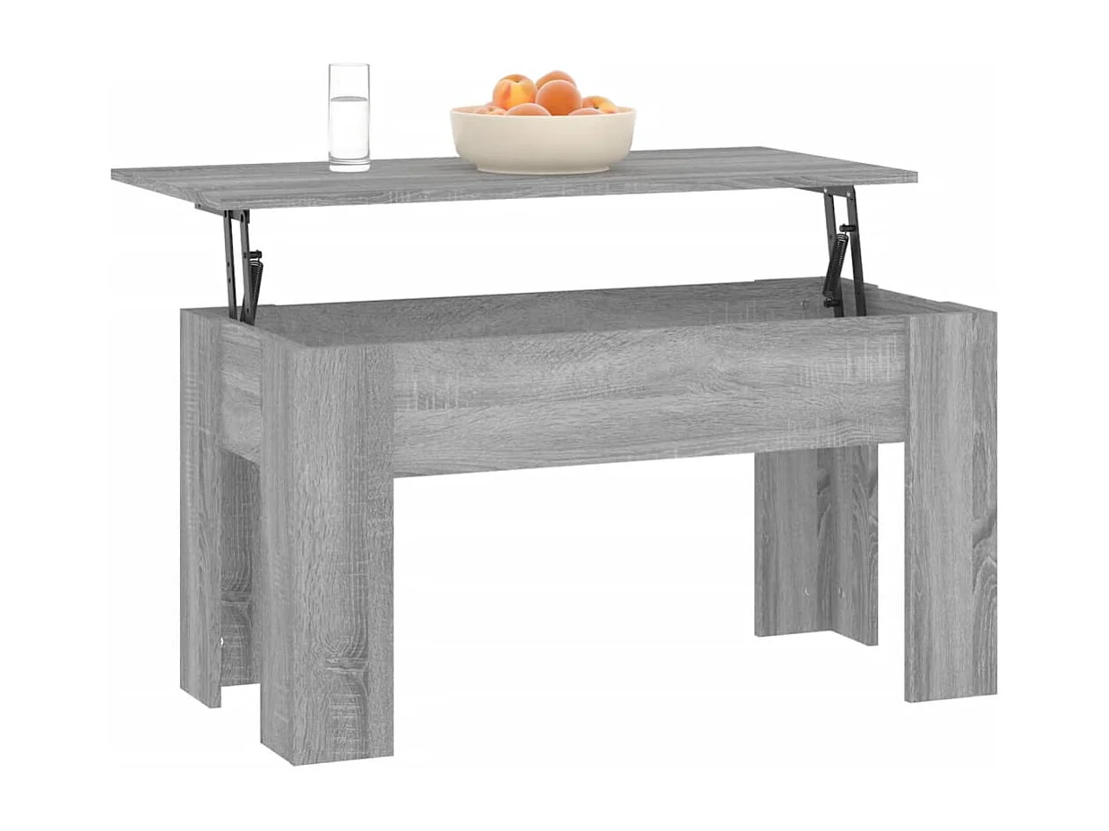 Mesa de centro madera contrachapada gris Sonoma 101x49x52 cm