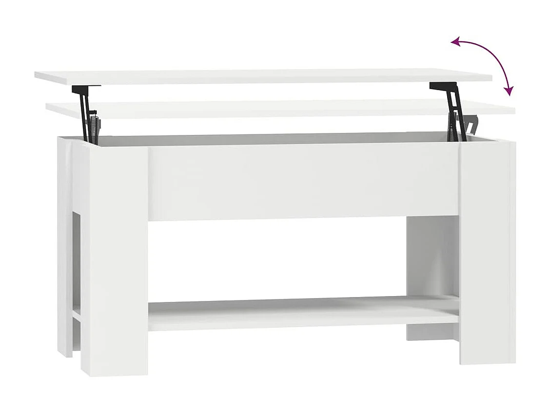 Salontafel 101x49x52 cm bewerkt hout wit