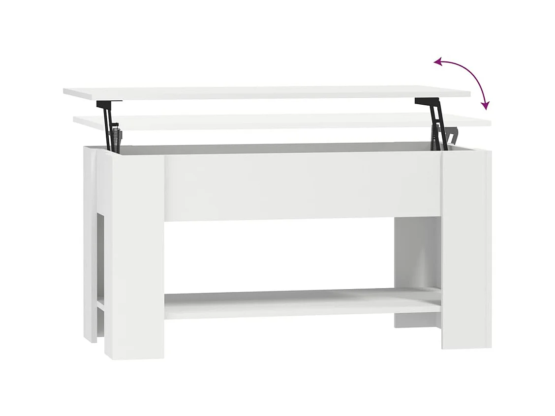 Table basse Blanc 101x49x52 cm Bois d'ingénierie