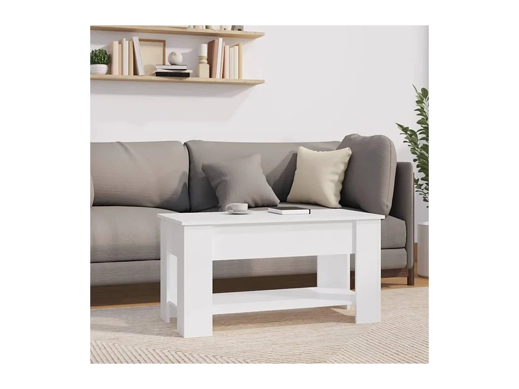 Table basse Blanc 101x49x52 cm Bois d'ingénierie