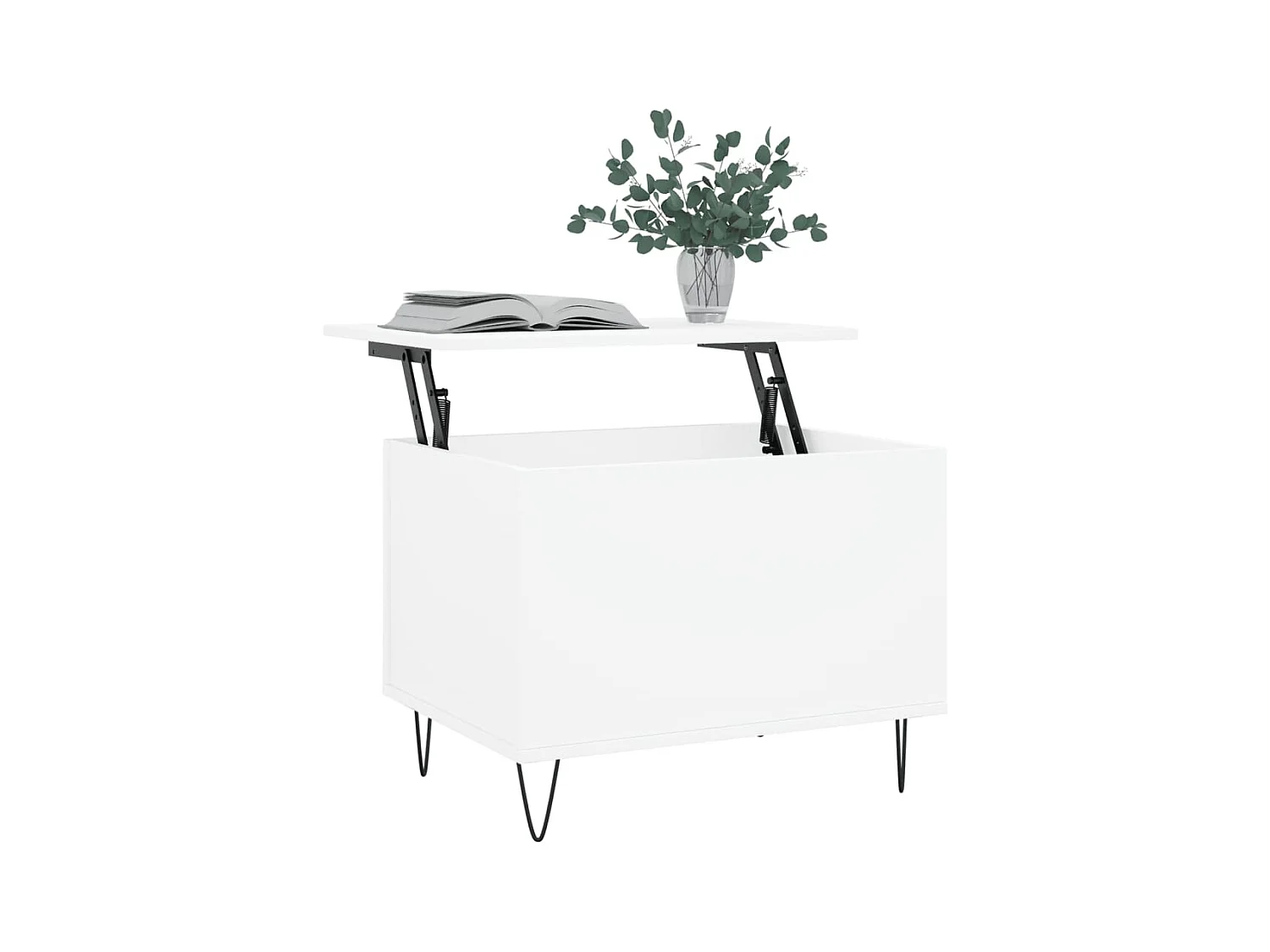 Mesa de centro madera contrachapada blanco 60x44,5x45 cm