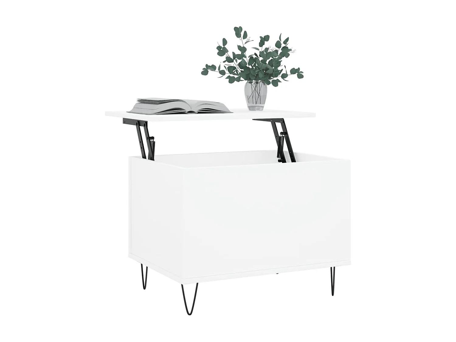 Mesa de centro madera contrachapada blanco 60x44,5x45 cm