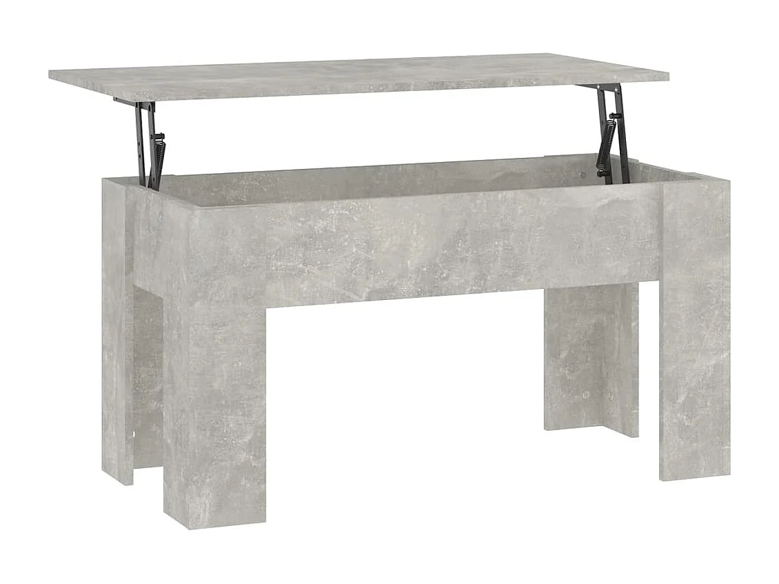 Mesa de centro madera contrachapada gris hormigón 101x49x52 cm