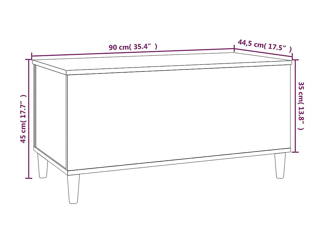 Table basse Chêne marron 90x44,5x45 cm Bois d'ingénierie
