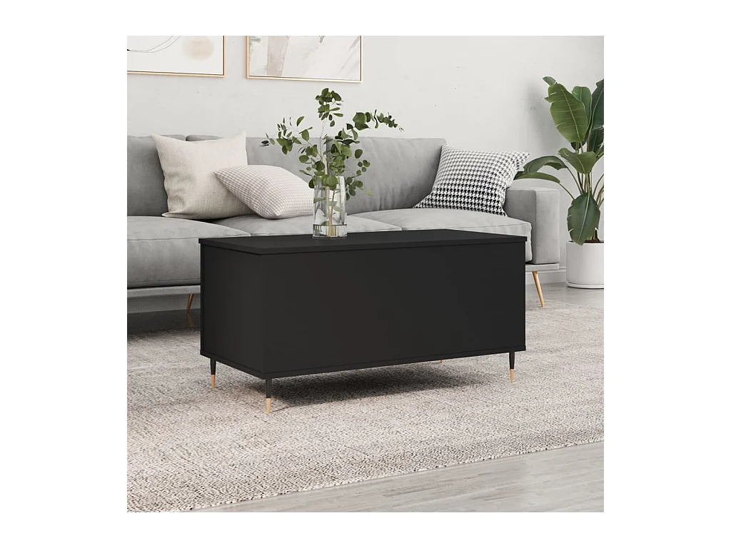 Table basse Noir 90x44,5x45 cm Bois d'ingénierie