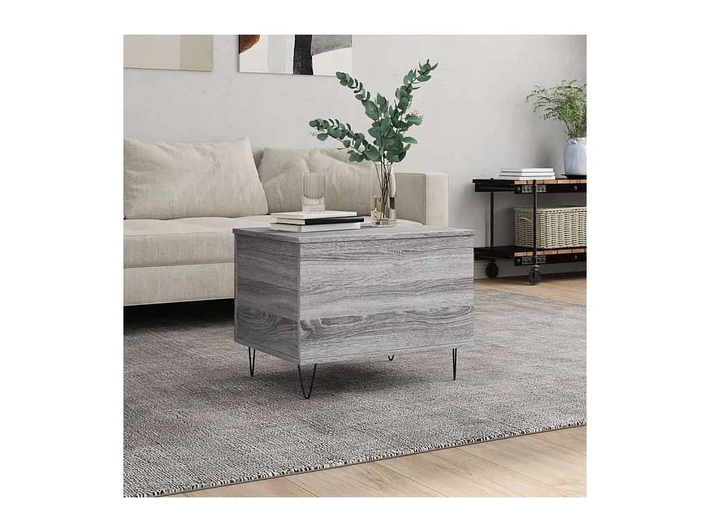 Mesa de centro madera contrachapada gris Sonoma 60x44,5x45 cm