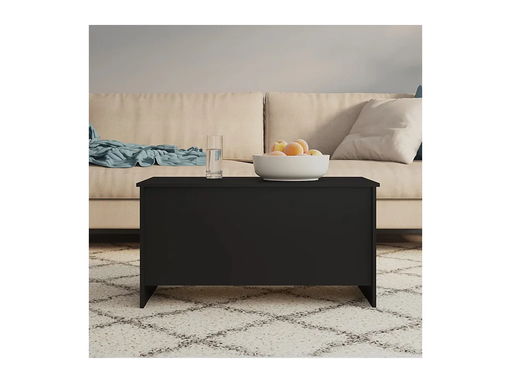 Table basse Noir 102x55,5x52,5 cm Bois d'ingénierie