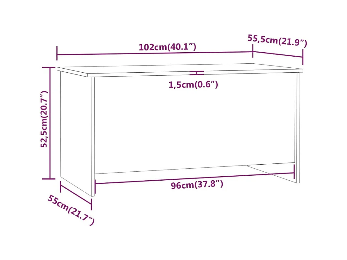 Table basse Noir 102x55,5x52,5 cm Bois d'ingénierie