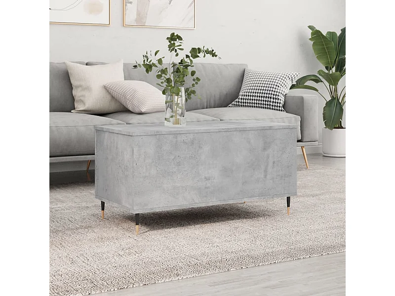 Table basse Gris béton 90x44,5x45 cm Bois d'ingénierie