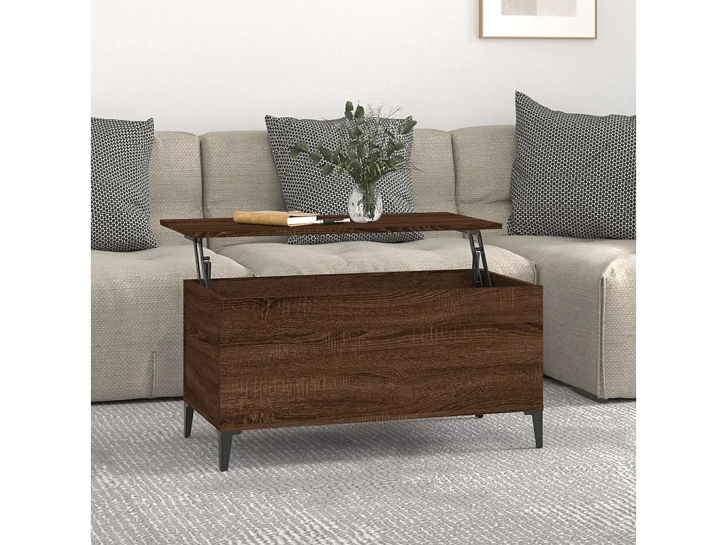 Table basse Chêne marron 90x44,5x45 cm Bois d'ingénierie