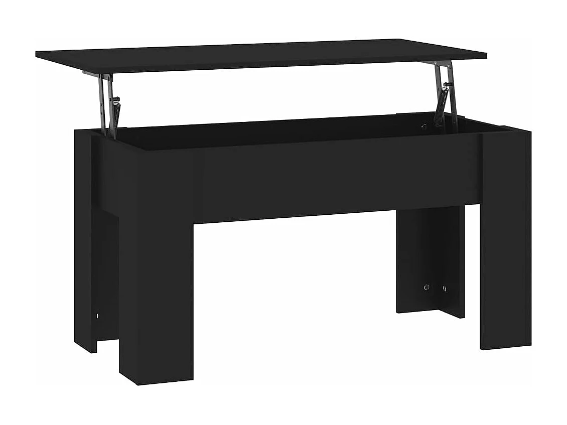 Mesa de centro madera contrachapada negro 101x49x52 cm