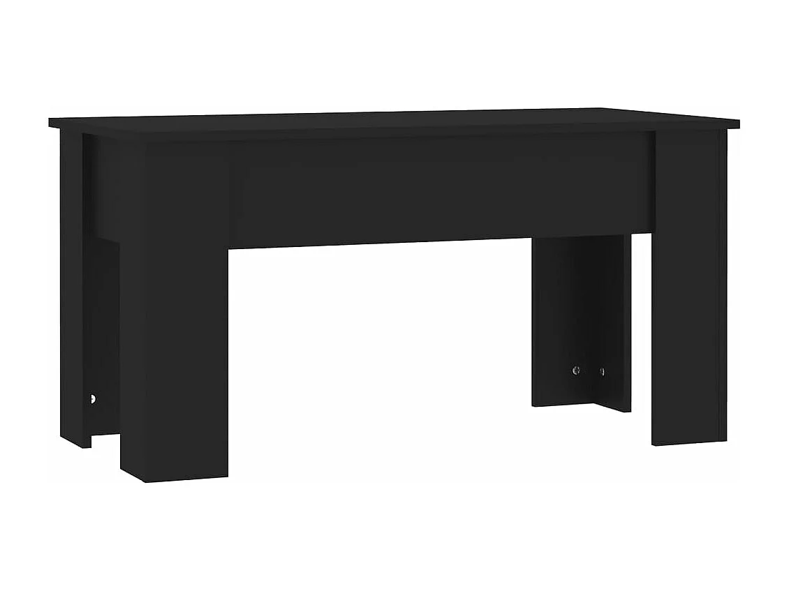 Mesa de centro madera contrachapada negro 101x49x52 cm