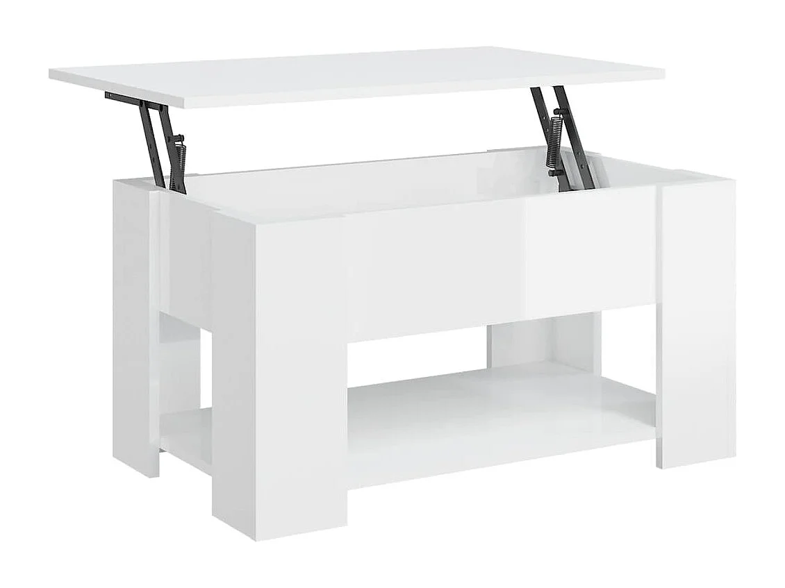 Mesa centro 79x49x41 cm madeira processada branco brilhante