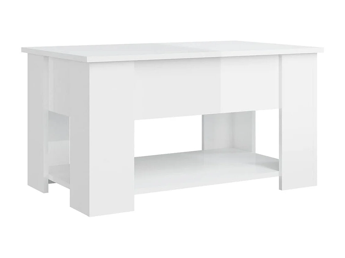 Mesa centro 79x49x41 cm madeira processada branco brilhante