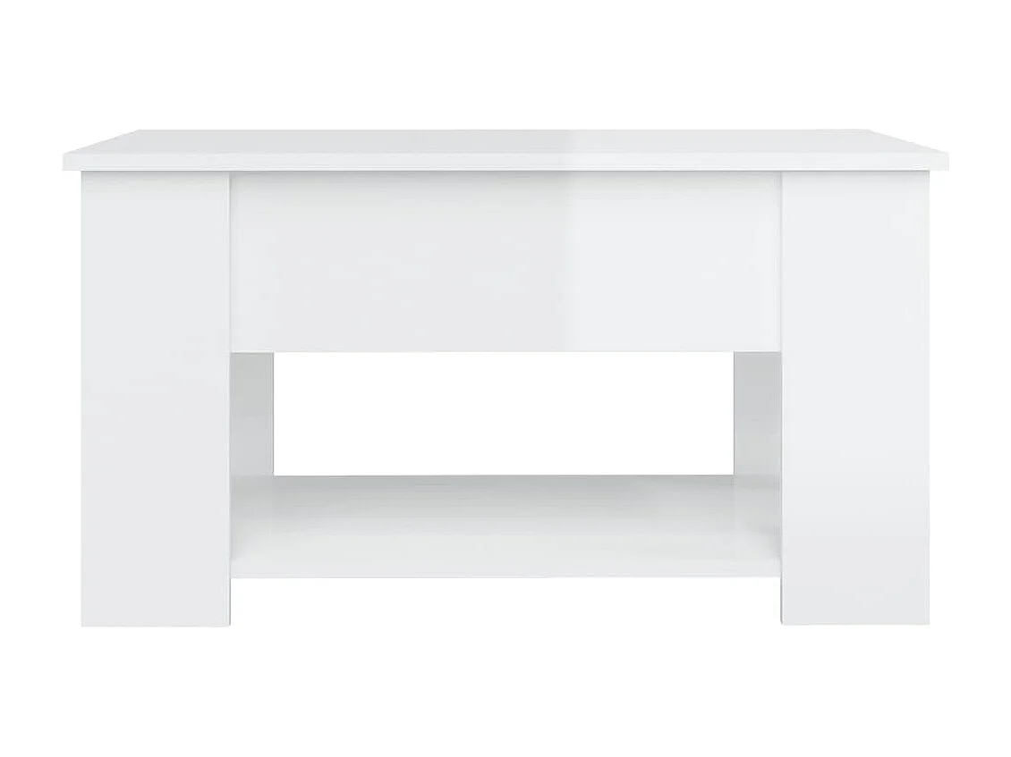 Mesa centro 79x49x41 cm madeira processada branco brilhante