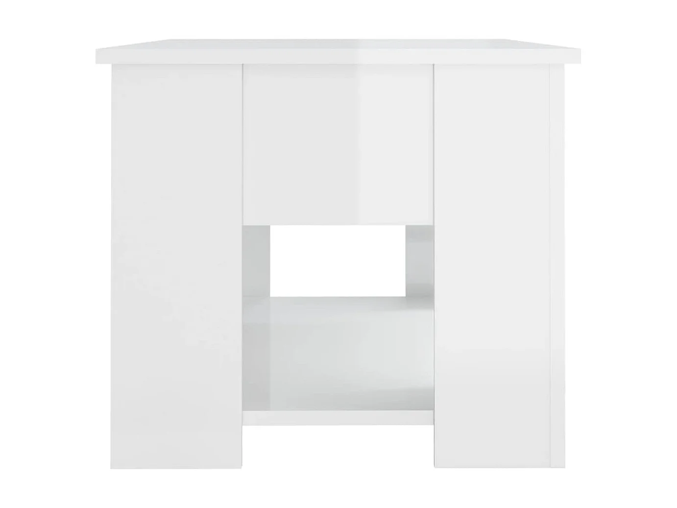 Mesa centro 79x49x41 cm madeira processada branco brilhante