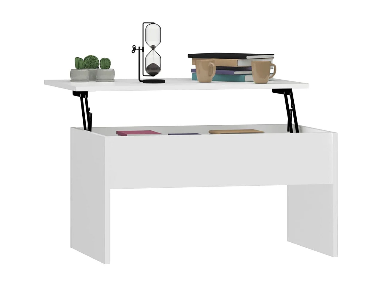 Salontafel 80x50,5x41,5 cm bewerkt hout wit