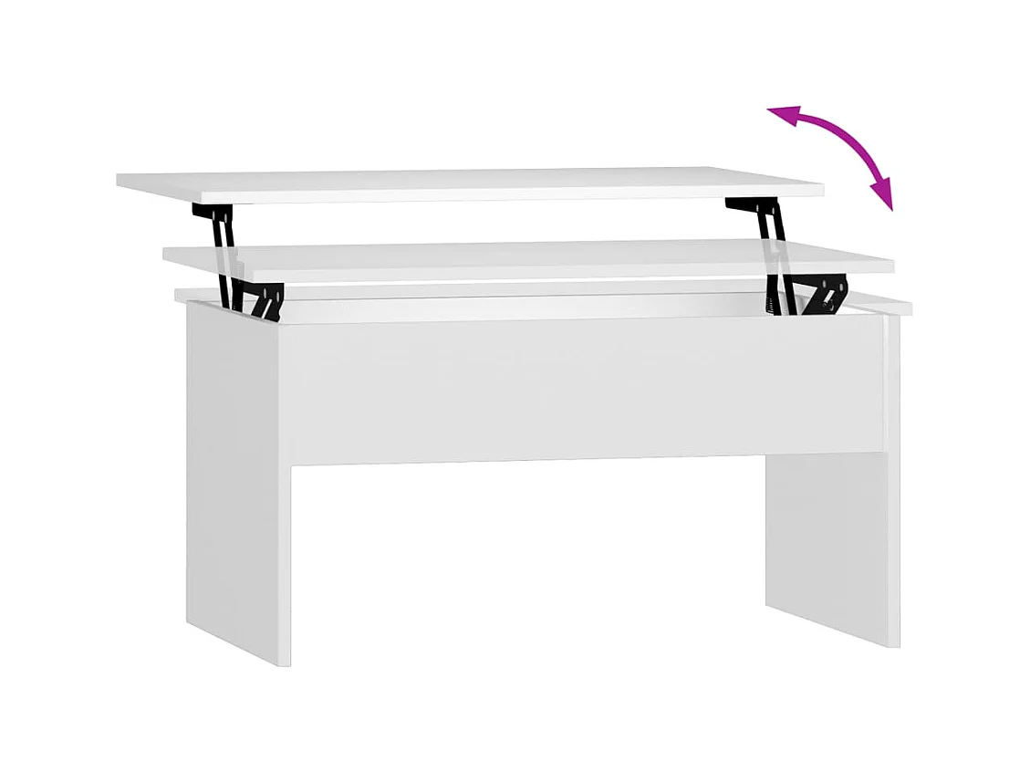 Table basse Blanc 80x50,5x41,5 cm Bois d'ingénierie
