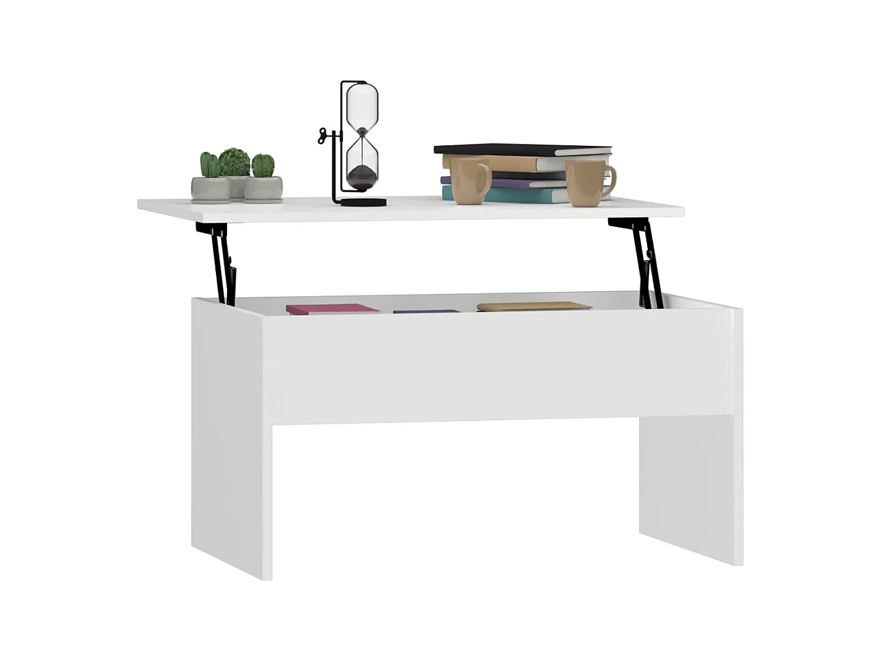 Table basse Blanc 80x50,5x41,5 cm Bois d'ingénierie