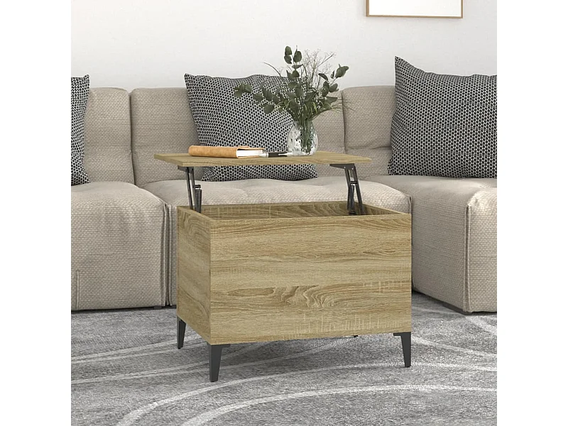 Mesa de centro 60x44,5x45 cm derivados madeira carvalho sonoma