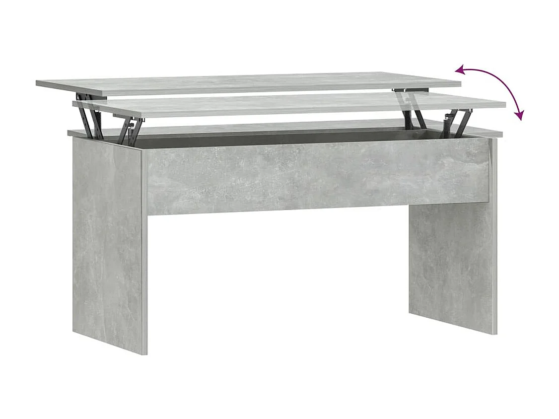 Table basse Gris béton 102x50,5x52,5 cm Bois d'ingénierie