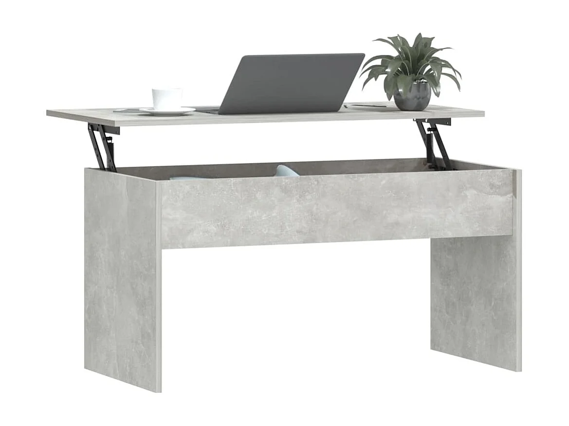 Table basse Gris béton 102x50,5x52,5 cm Bois d'ingénierie