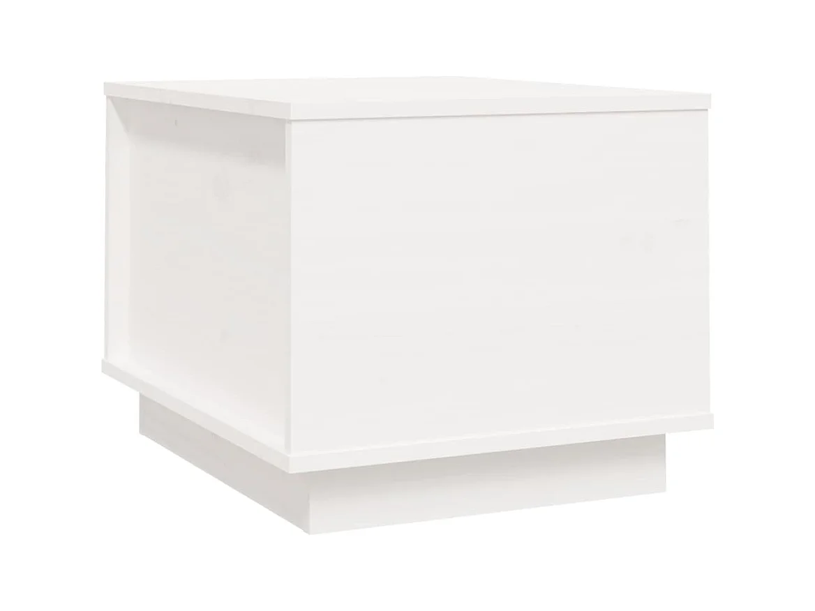 Table basse Blanc 40x50x35 cm Bois massif de pin