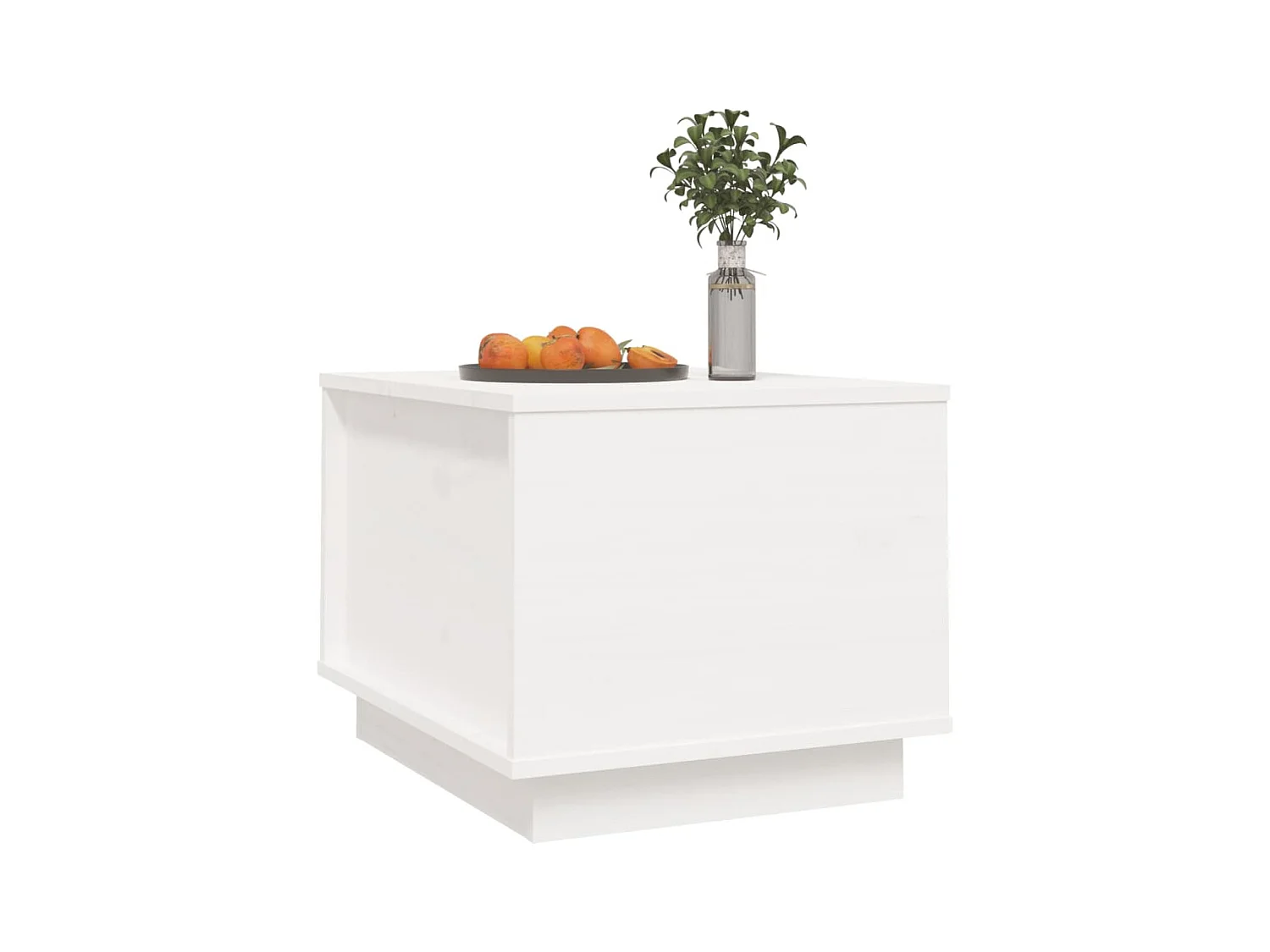 Table basse Blanc 40x50x35 cm Bois massif de pin