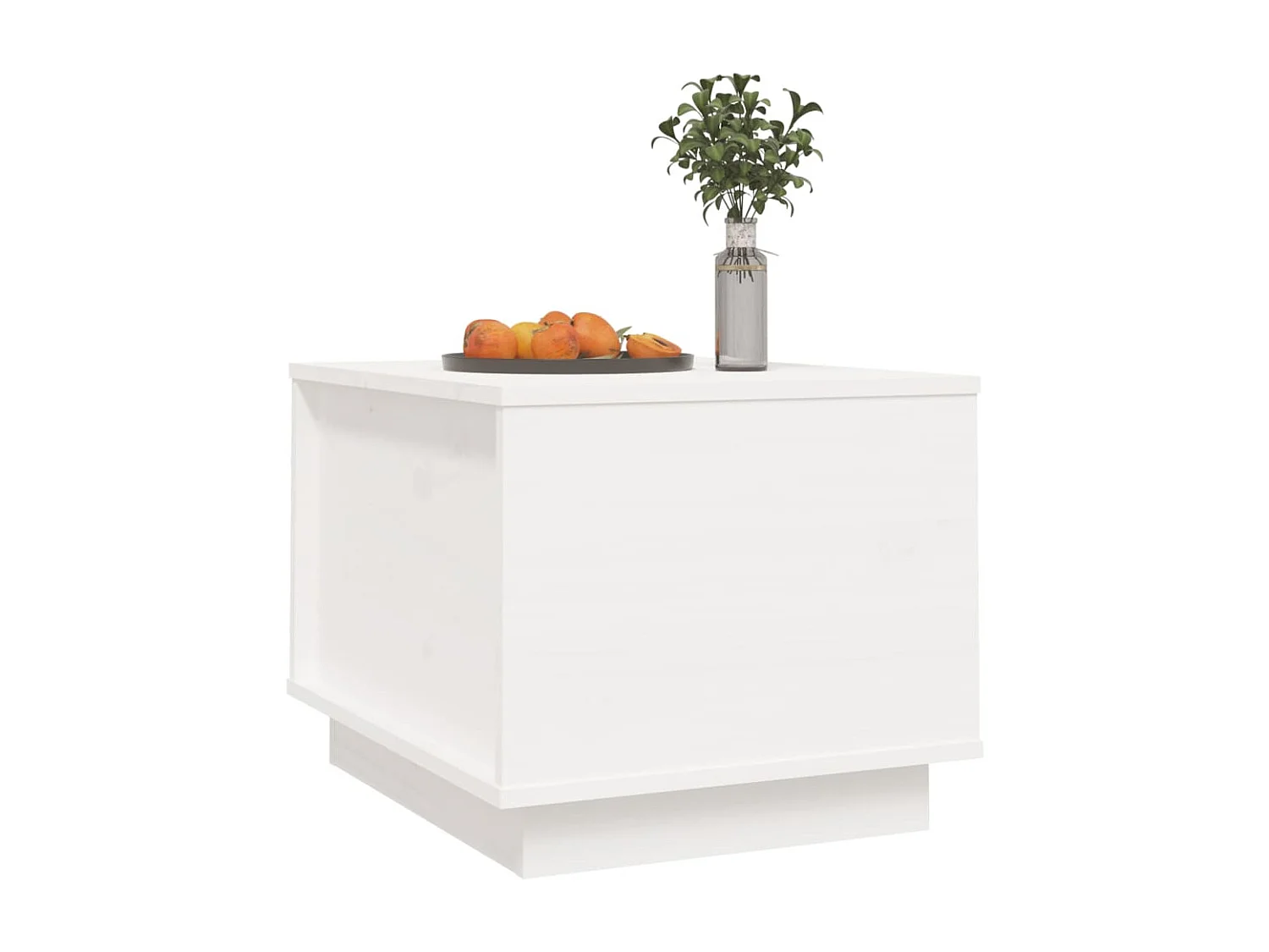 Table basse Blanc 40x50x35 cm Bois massif de pin