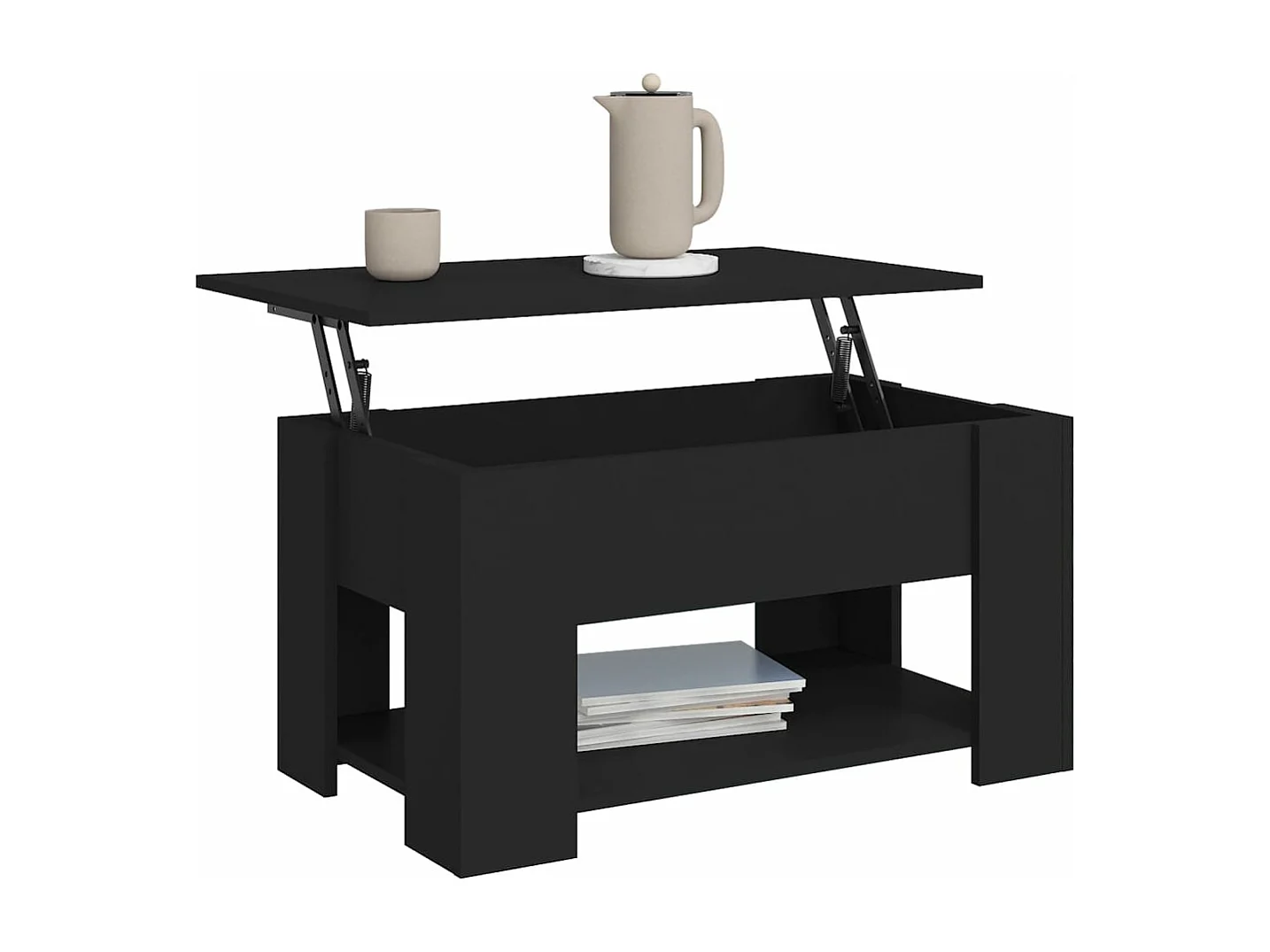 Table basse Noir 79x49x41 cm Bois d'ingénierie