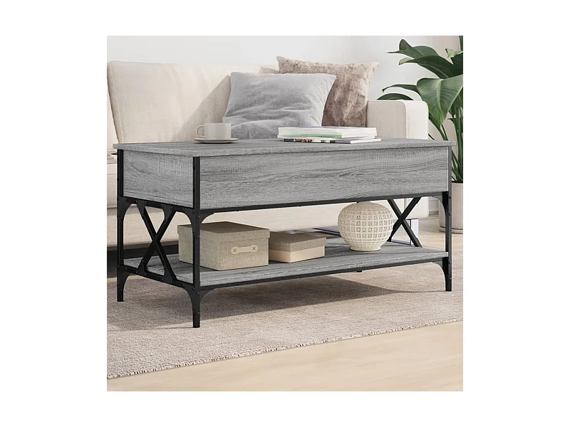 Mesa de centro madera ingeniería roble Sonoma 100x50x50 cm