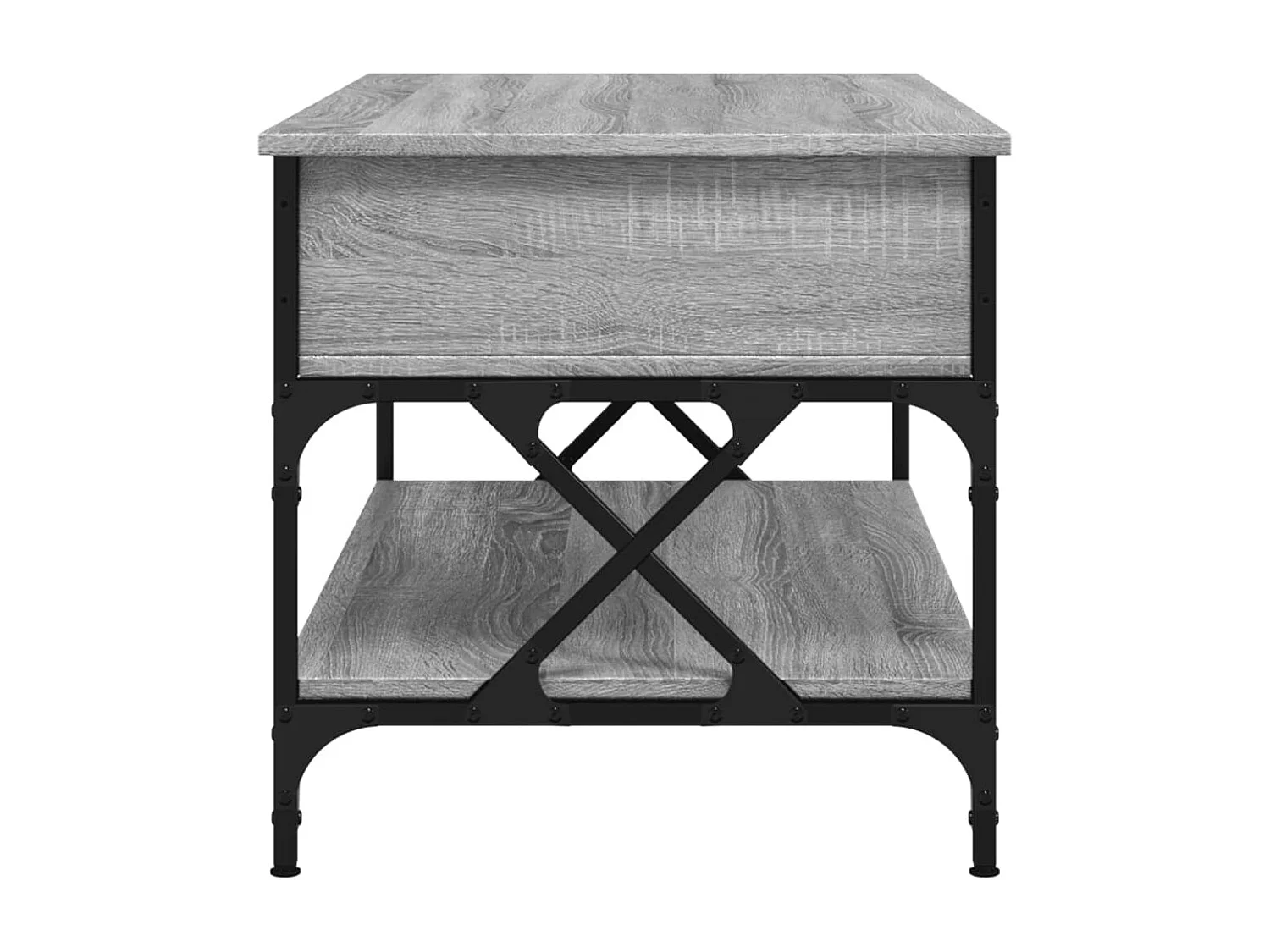 Table basse sonoma gris 100x50x50 cm bois d'ingénierie et métal