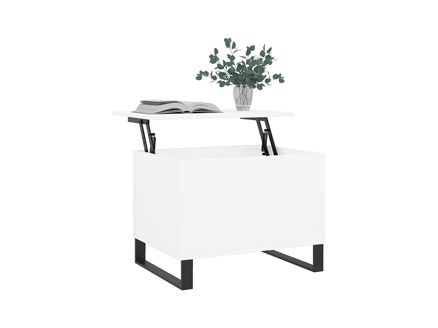 Table basse Blanc 60x44,5x45 cm Bois d'ingénierie