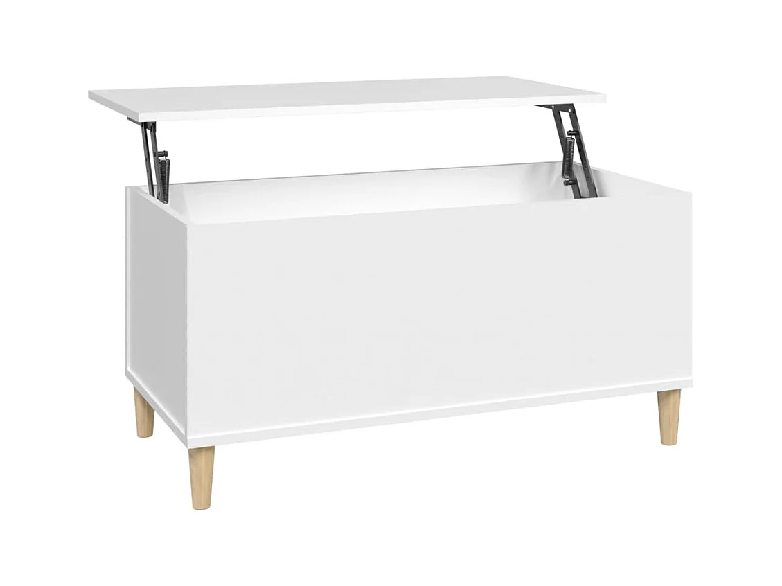 Table basse Blanc 90x44,5x45 cm Bois d'ingénierie