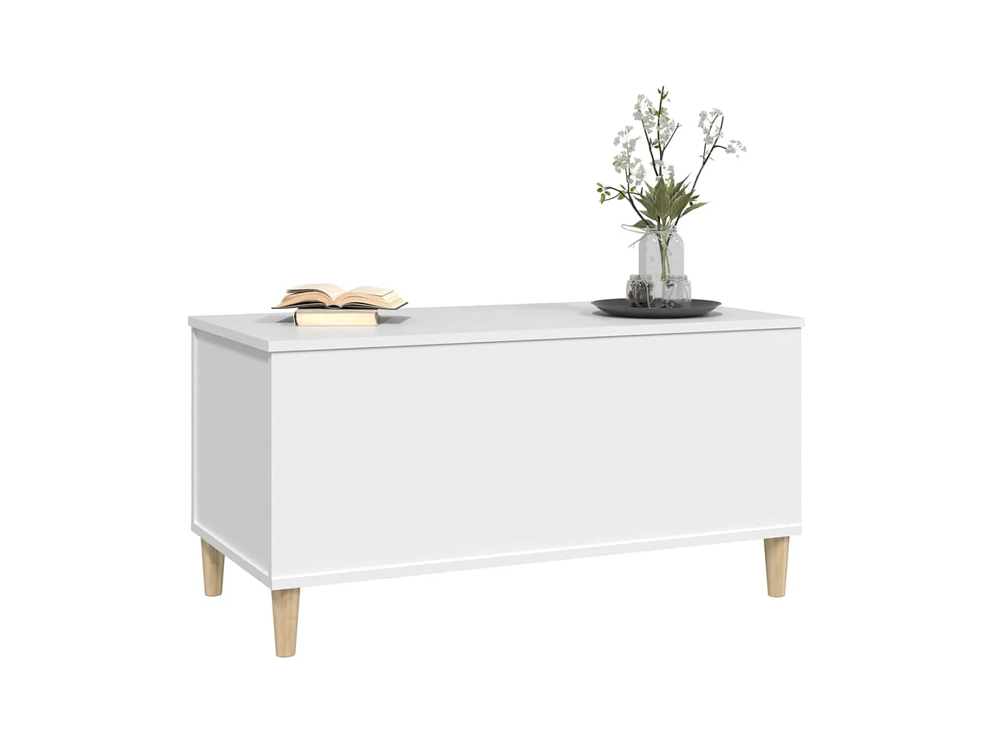 Table basse Blanc 90x44,5x45 cm Bois d'ingénierie