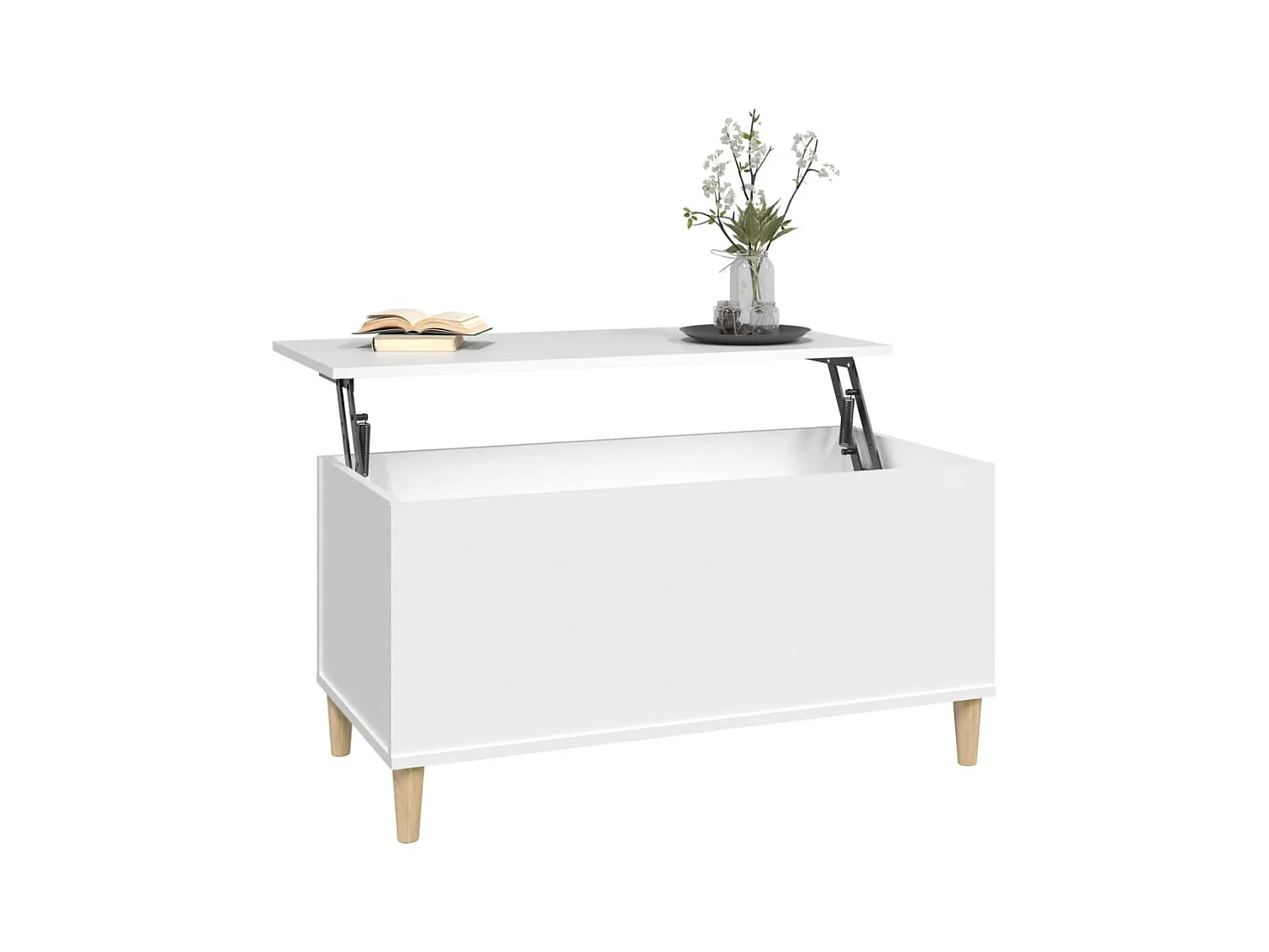 Table basse Blanc 90x44,5x45 cm Bois d'ingénierie